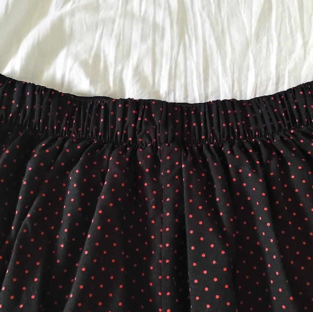 Southern Lady Vintage Skirt Black Red‎ Polka Dot Knee Length A Line Size Sm/Med - Picture 6 of 7